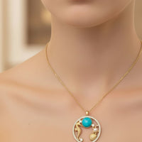 Oceanic Wonderland Necklace Turquoise Gold-1