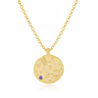 Zodiac Birthstone Talisman Necklace Scorpio Gold-0