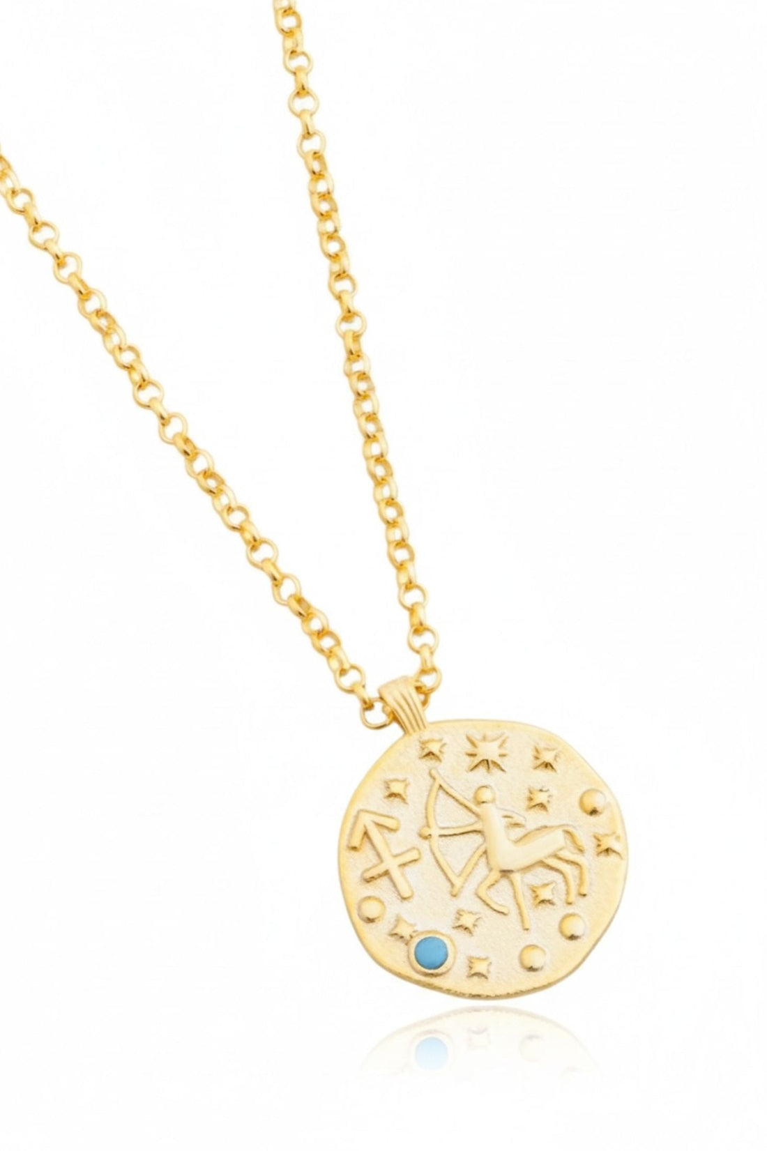 Zodiac Birthstone Talisman Necklace Sagittarius Gold-3