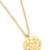 Zodiac Birthstone Talisman Necklace Aries Gold-3