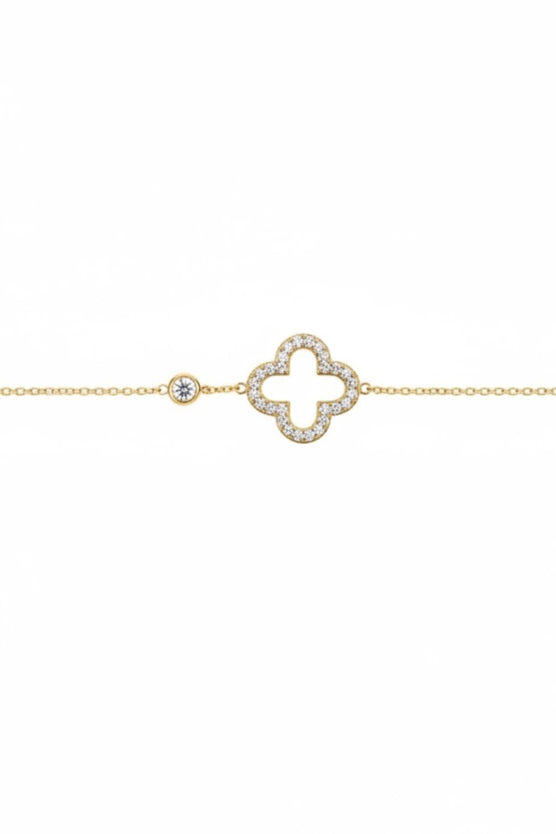Byzantine Open Clover Bracelet Gold-1