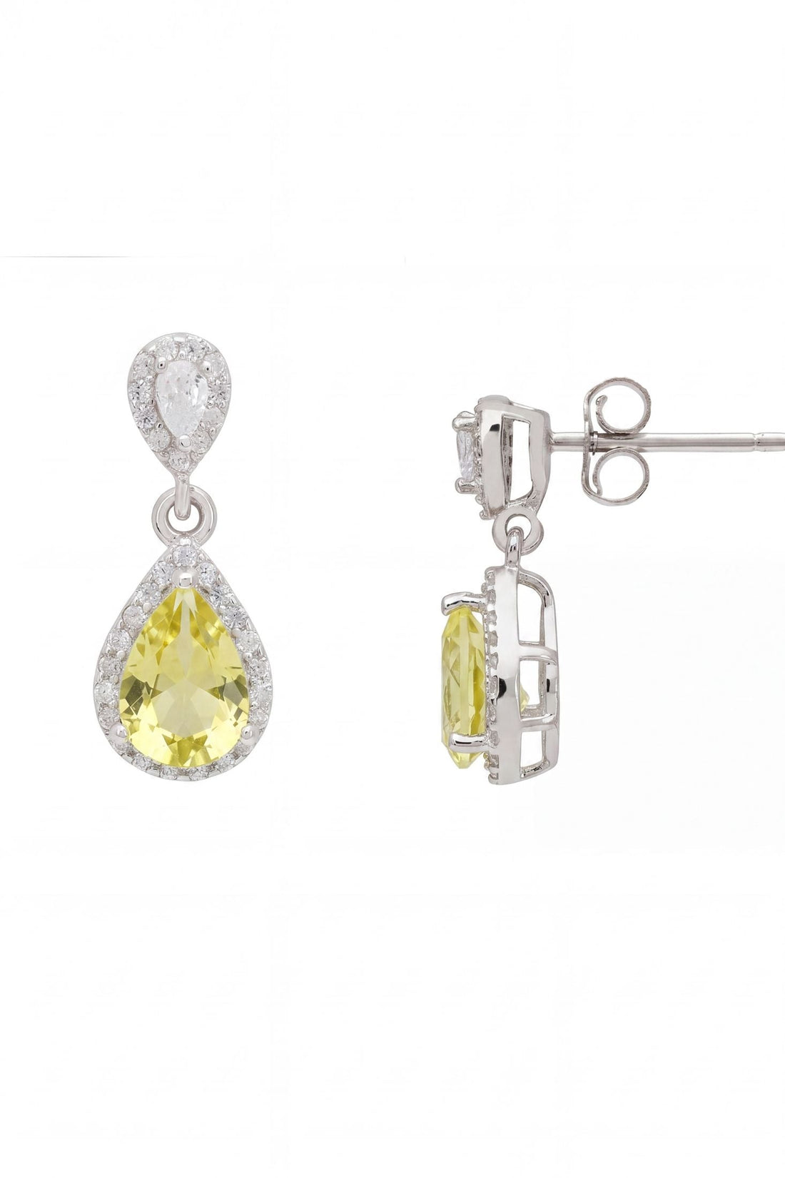 Phillippa Drop Earrings Yellow Topaz Silver-2