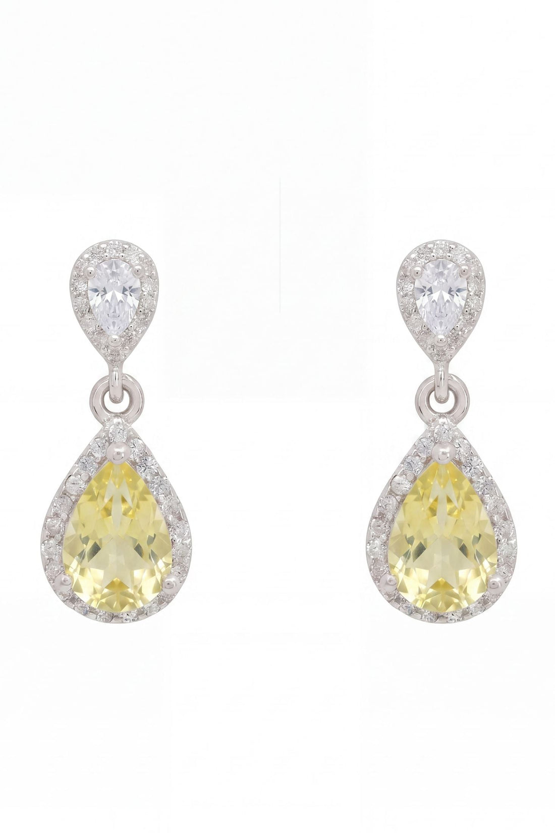 Phillippa Drop Earrings Yellow Topaz Silver-0