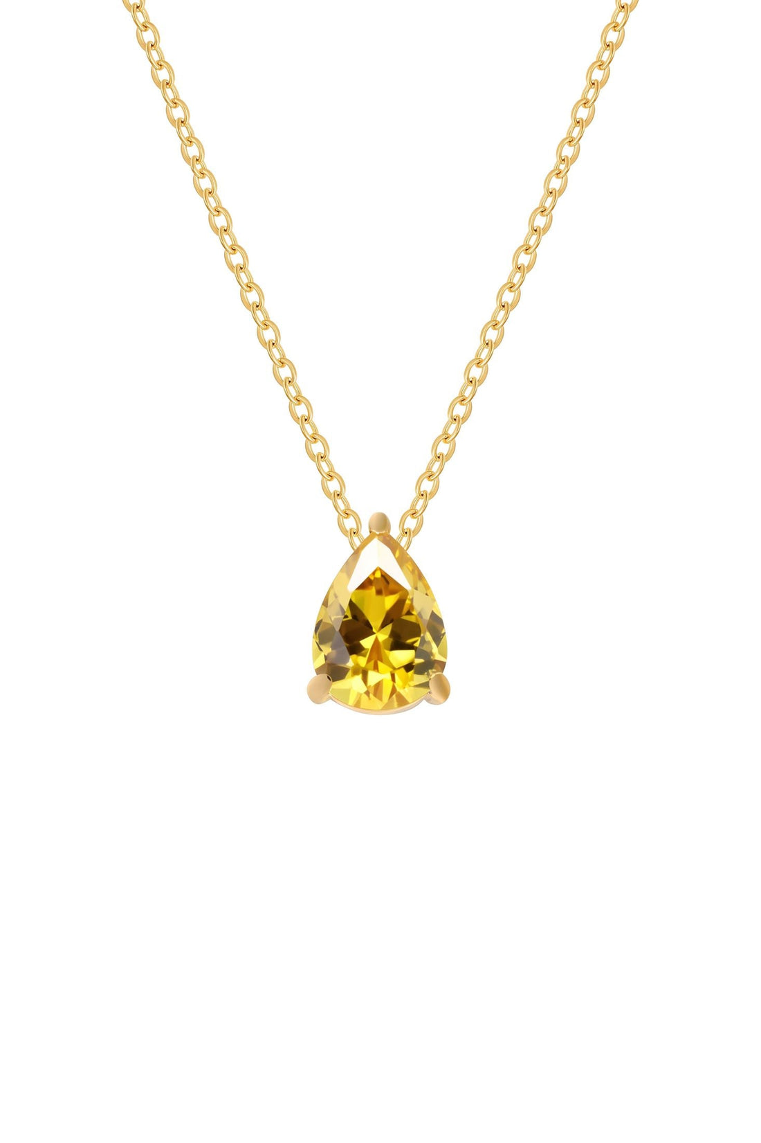 Adele Teardrop Necklace Gold Citrine-0