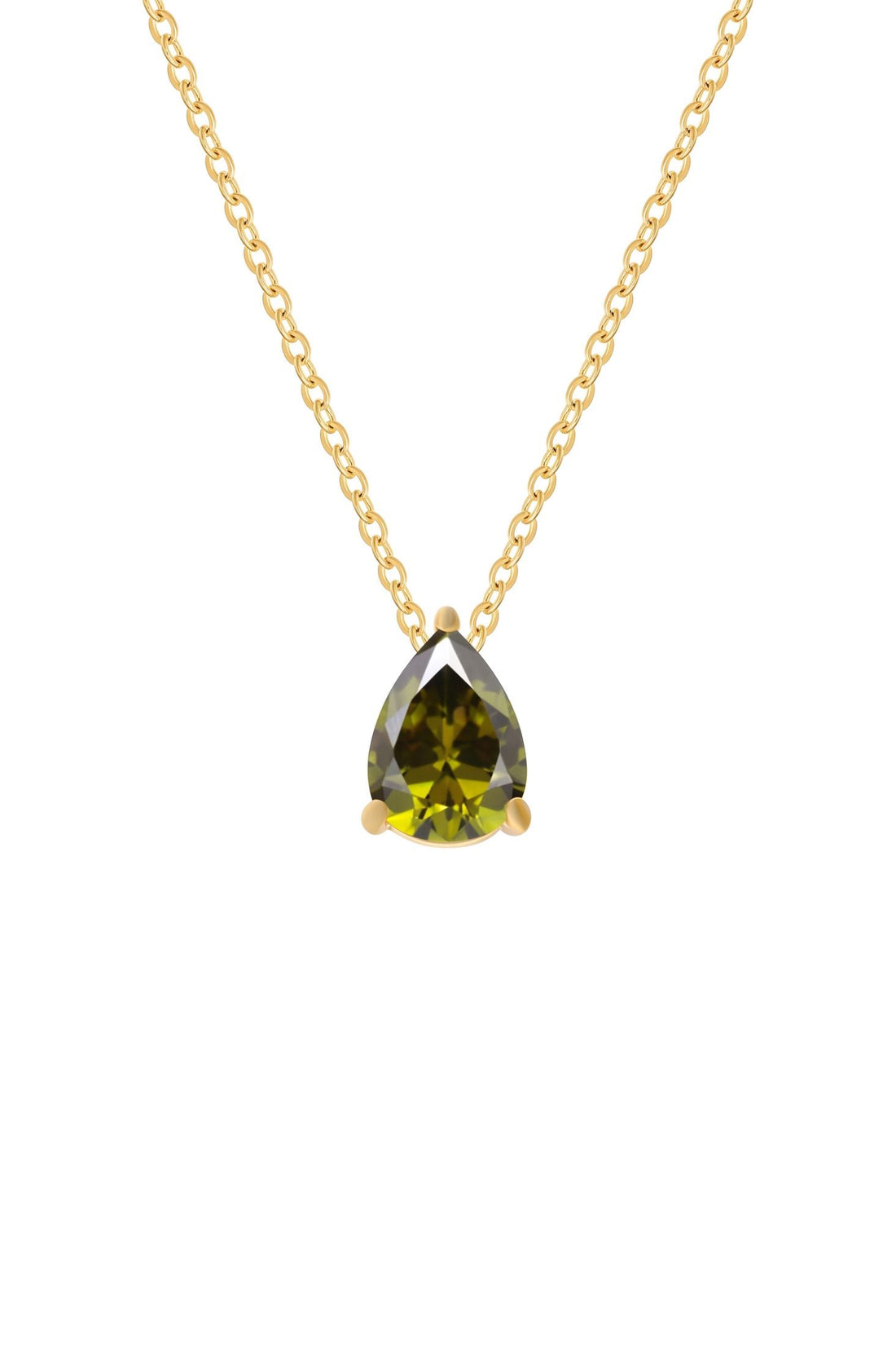 Adele Teardrop Necklace Gold Peridot-0