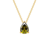 Adele Teardrop Necklace Gold Peridot-0