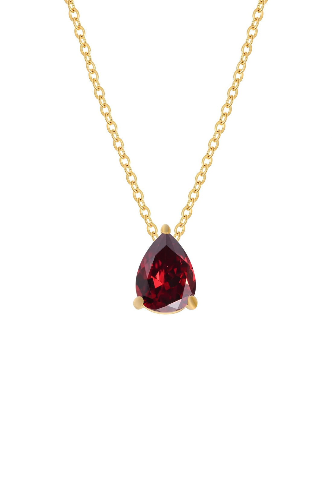 Adele Teardrop Necklace Gold Ruby-0