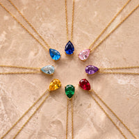Adele Teardrop Necklace Gold Ruby-2