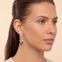Duchess Emerald Drop Earrings Silver-1