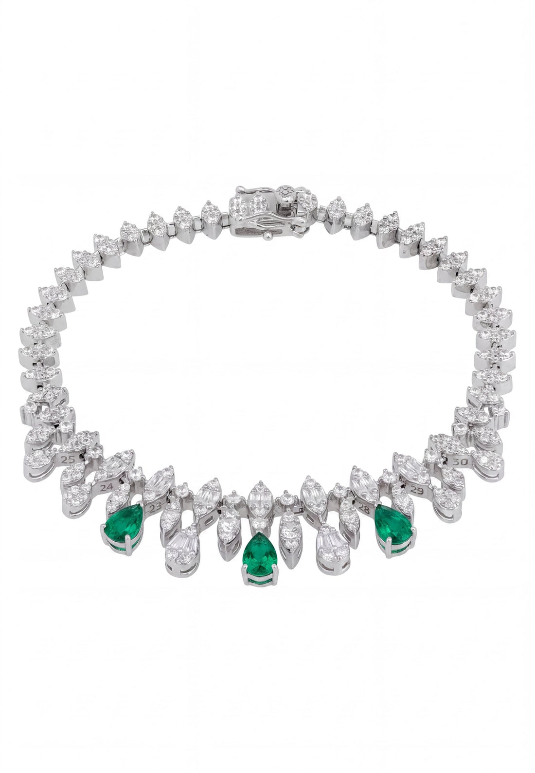 Duchess Emerald Tennis Bracelet Silver-0