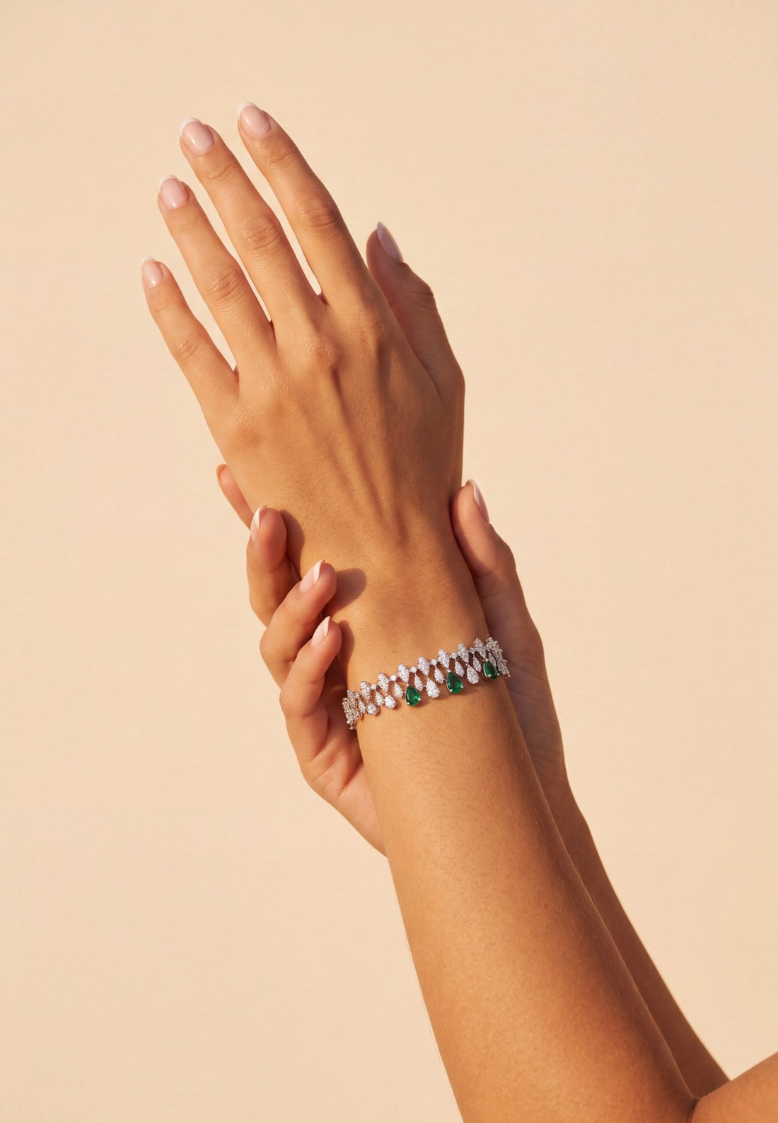 Duchess Emerald Tennis Bracelet Silver-3