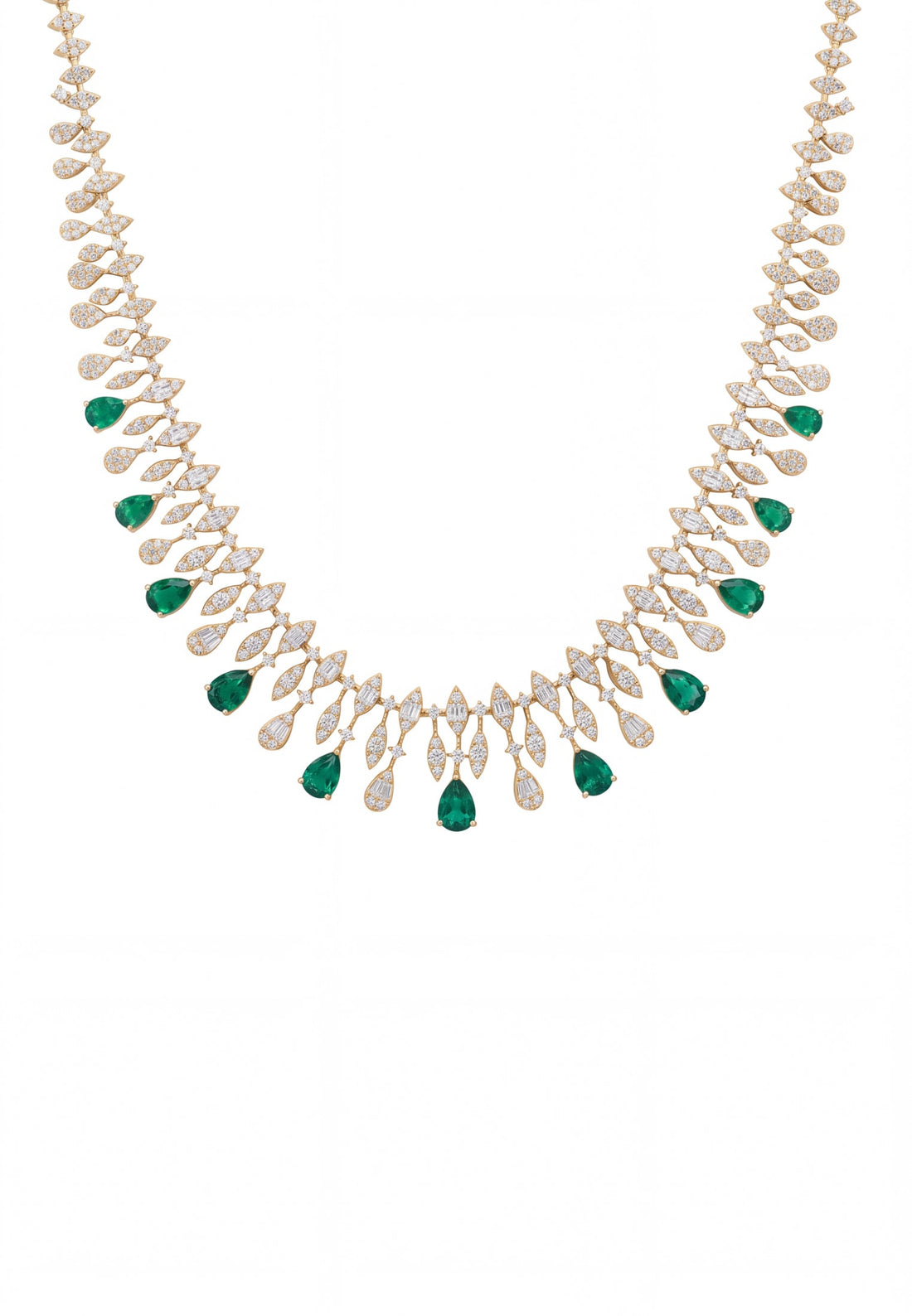 Duchess Emerald Statement Necklace Gold-0