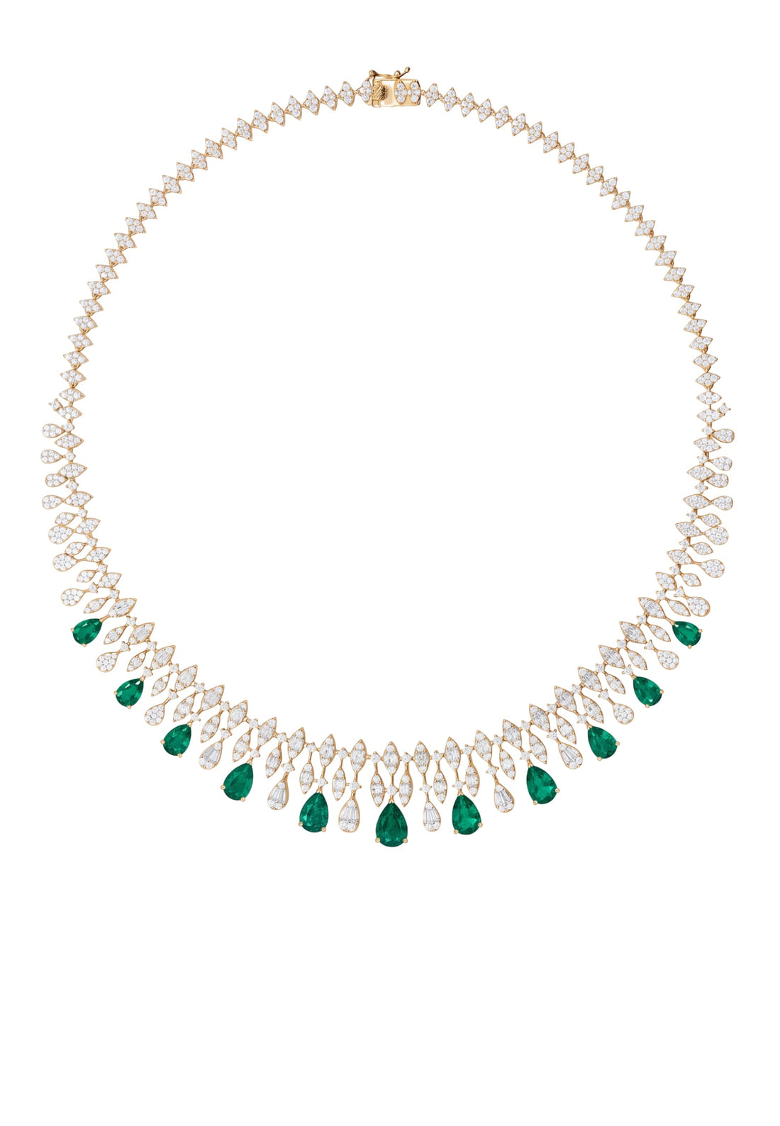 Duchess Emerald Statement Necklace Gold-2