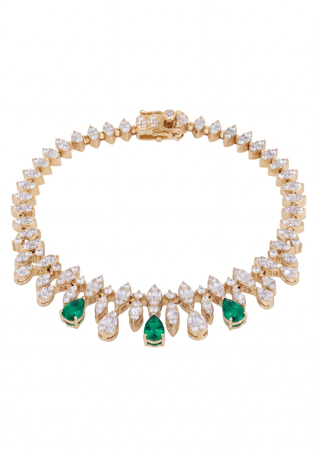 Duchess Emerald Tennis Bracelet Gold-0