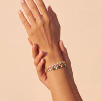 Duchess Emerald Tennis Bracelet Gold-3