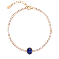 Garbo Oval Gemstone Tennis Bracelet Sapphire Gold-0