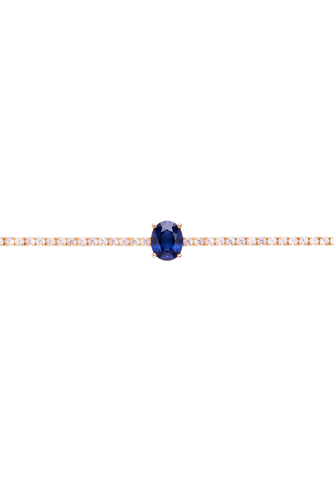 Garbo Oval Gemstone Tennis Bracelet Sapphire Gold-2