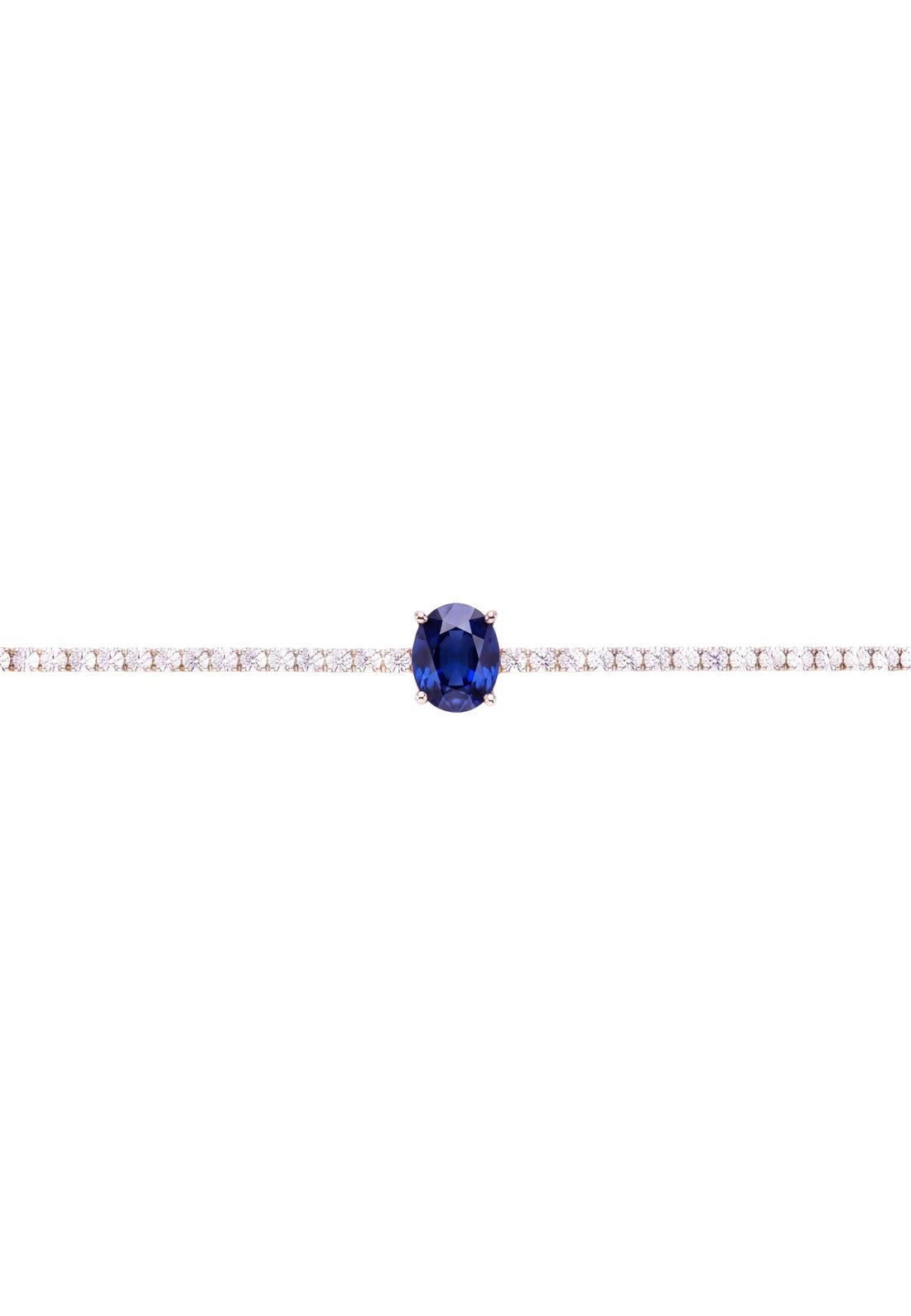Garbo Oval Gemstone Tennis Bracelet Sapphire Silver-2