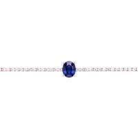 Garbo Oval Gemstone Tennis Bracelet Sapphire Silver-2