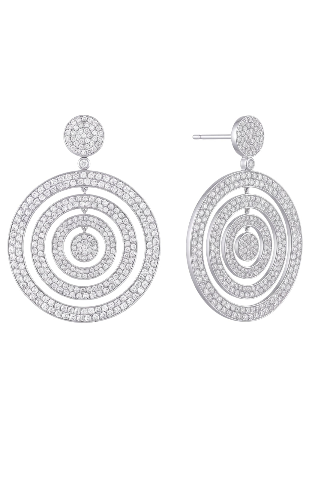 Whirlpool Trance Statement Drop Earrings Silver-2