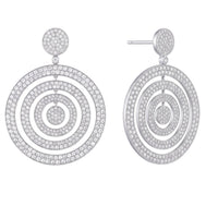 Whirlpool Trance Statement Drop Earrings Silver-2