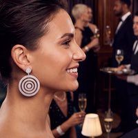 Whirlpool Trance Statement Drop Earrings Silver-1
