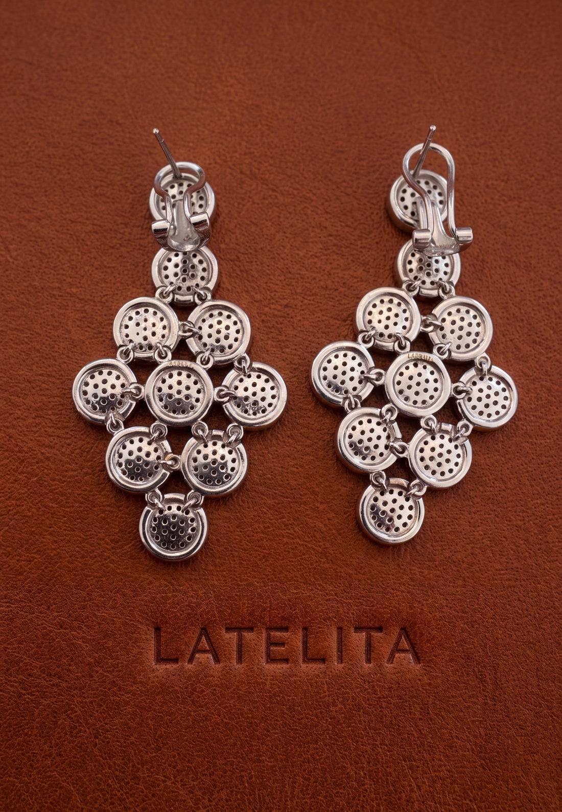 Mirage Disc Cascading Drop Earrings Silver-3