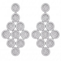 Mirage Disc Cascading Drop Earrings Silver-0