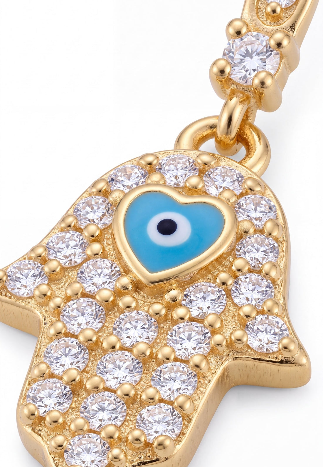 Hamsa Hand Drop Earrings Gold-4