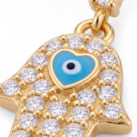 Hamsa Hand Drop Earrings Gold-4