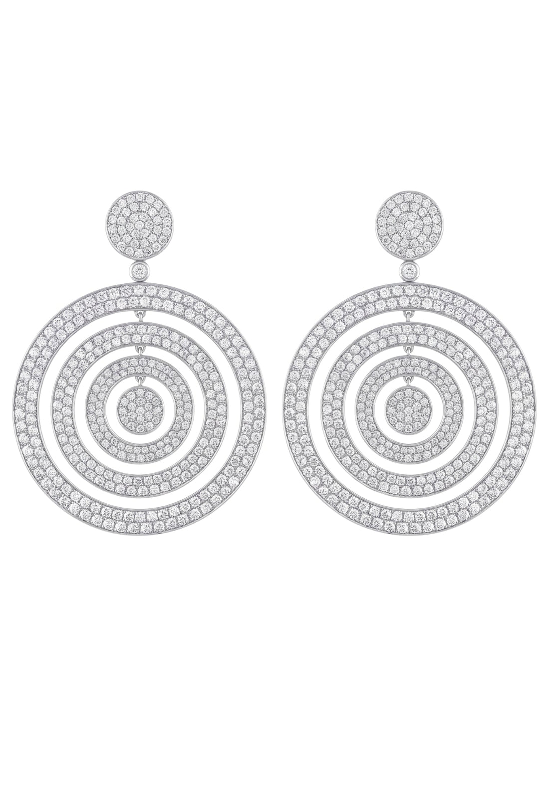 Whirlpool Trance Statement Drop Earrings Silver-0