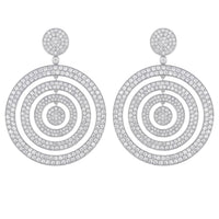 Whirlpool Trance Statement Drop Earrings Silver-0