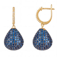 Valerie Pear Drop Gemstone Earrings Gold Sapphire Blue-2
