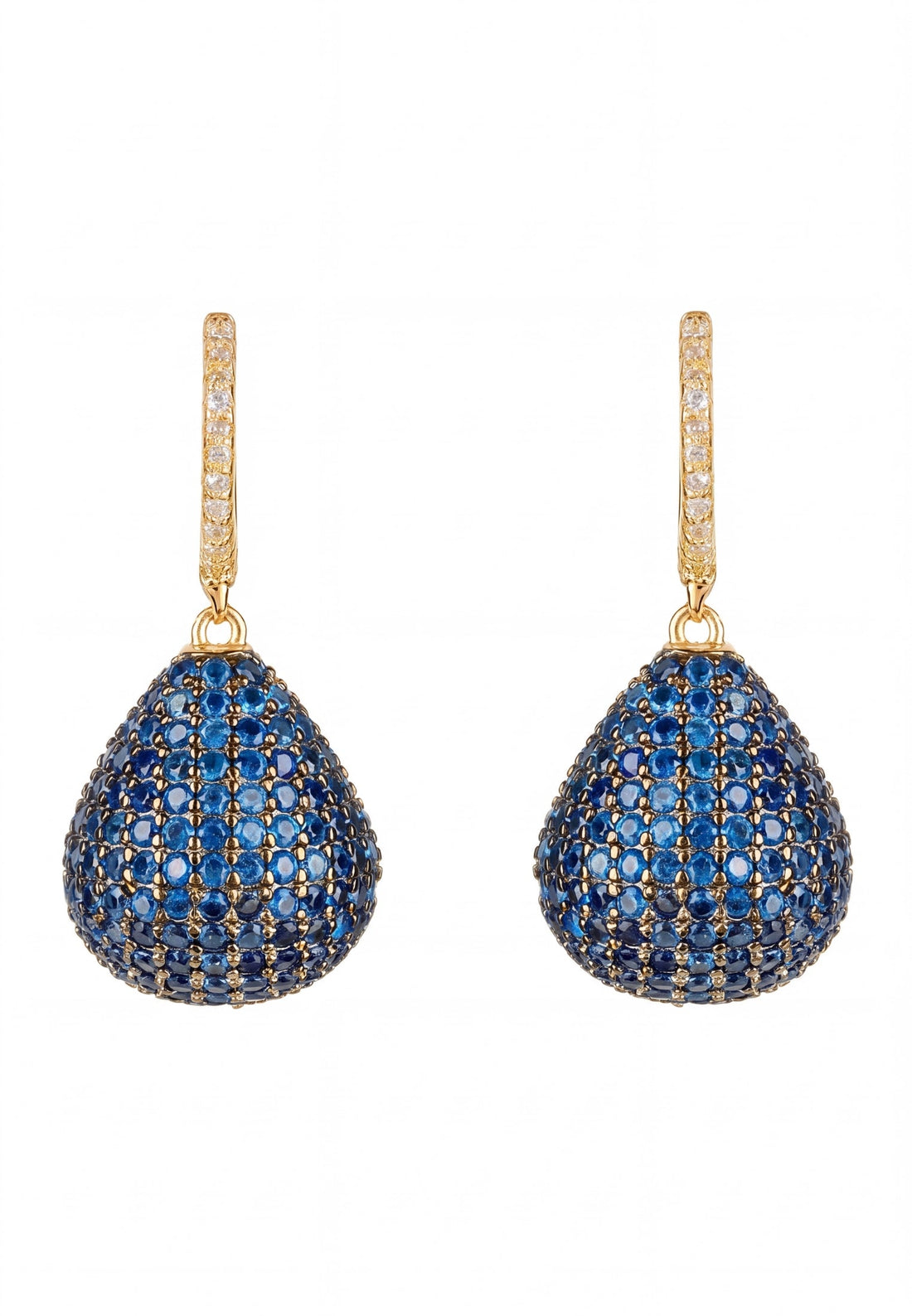 Valerie Pear Drop Gemstone Earrings Gold Sapphire Blue-0