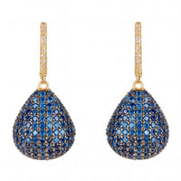 Valerie Pear Drop Gemstone Earrings Gold Sapphire Blue-0