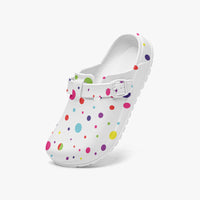 Women's White Multi Colour Shoes Polka Dot EVA Clogs