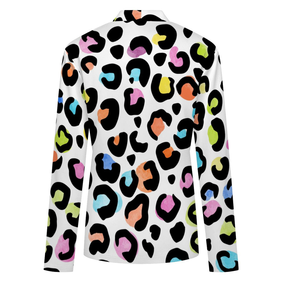 Leopard Print Cardigan Womens White Multi Color Lightweight V Neck Sweater