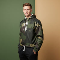 Windbreaker Camo Jacket | Women's Cropped Pullover Hooded Jacket