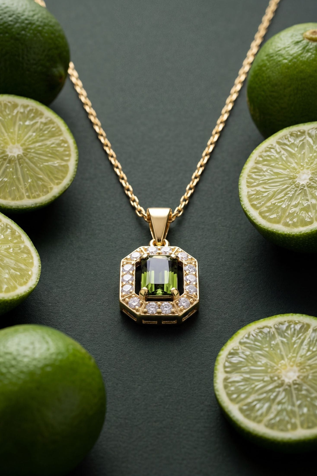 Whistledown Gemstone Pendant Necklace Peridot Gold-2