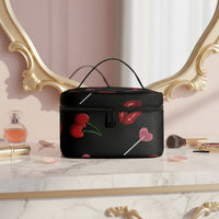 Train Makeup Case | Personalized Black Cherry Lips Cosmetic Case