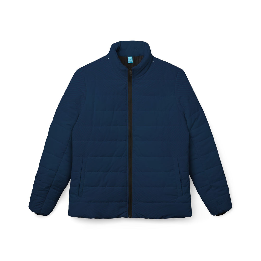 Navy Puffer Coat | Plain Dark Blue Classic Quilted Jacket