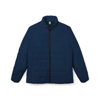 Navy Puffer Coat | Plain Dark Blue Classic Quilted Jacket