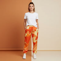 Orange Camo Pants | Unisex All-Over Print Streetwear Joggers