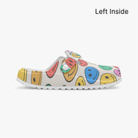 Smiley Face Funky Clogs For Women Multi Coloured Work Shoes