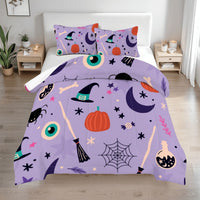 Purple Halloween Comforter Set Queen