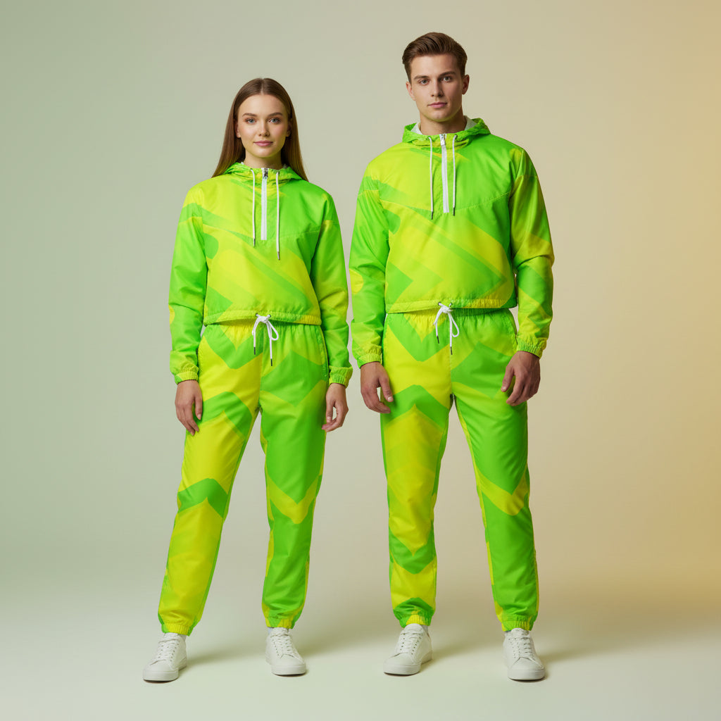 Green Track Pants | Unisex Lightweight Streetwear Joggers