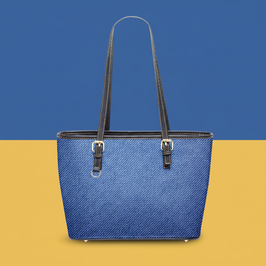 Denim Blue Handbag | Blue Leather Handbag