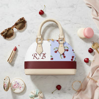 Small Crossbody Bag White | Personalized Neutral Checkerboard Purse