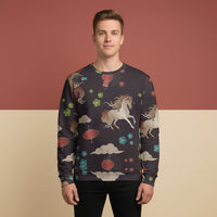 Horse Sweater | Preppy Equestrian Graphic Unisex Pullover