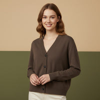 Brown Cardigan Sweater | Unisex Aesthetic Earth Tone Knit